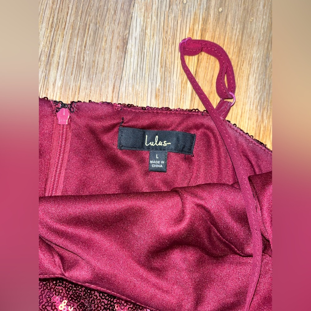 Lulus Maroon Sequined Dress - Picture 4 of 5